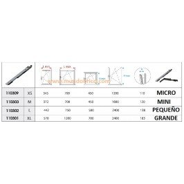 KIT Oscilobatiente STAC 1 hoja LACADO PLATA PEQUEÑO EVO SOFT