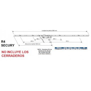 Cerradura GU SECURY R4 40/92/16-8 BULONES