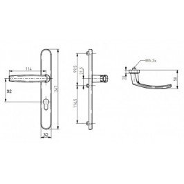 Manilla PUERTA PVC Blanco Con bocallave