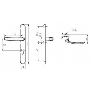 Manilla PUERTA PVC Inox Con bocallave