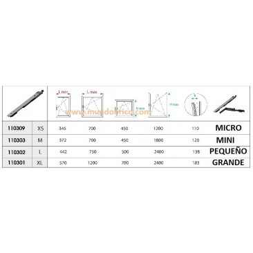 KIT Oscilobatiente STAC 1 hoja NEGRO GRANDE