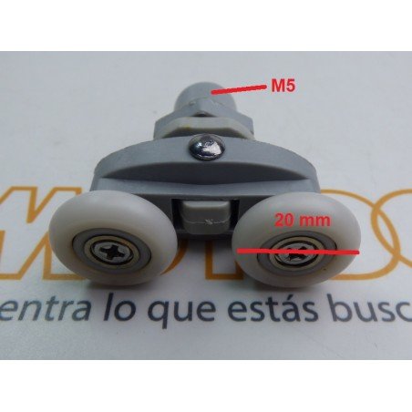 Pinza mampara doble rodamiento 20mm. M5