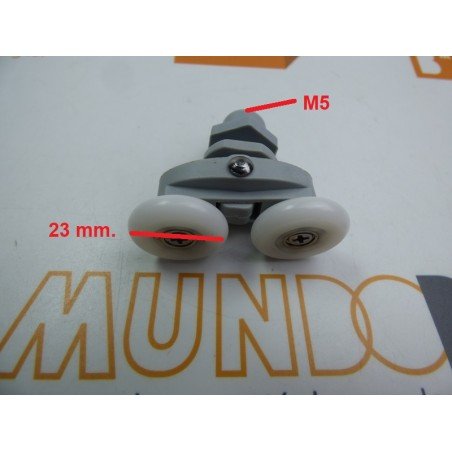 Pinza mampara doble rodamiento 23mm. M5