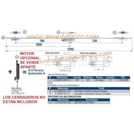 Cerradura GU Secury Automatic 2 ALUMINIO