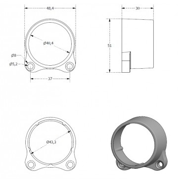 Compensador de aluminio CTUR40 ø40mm. ANETO ALUMABE