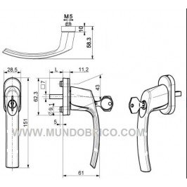 Manilla o cremona PVC con LLAVE VICTORY Blanco