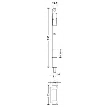 Pasador puerta G203 PEQUEÑO NEGRO