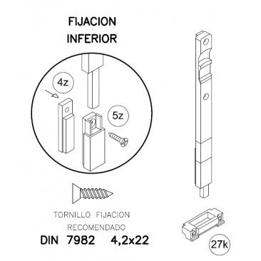 Pasador puerta G203 PEQUEÑO NEGRO