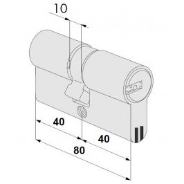 Cilindro CISA Astral SICUR 40x40 Niquelado Leva larga