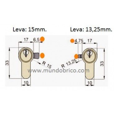 Cilindro CISA C2000 45x50 Niquelado Leva Larga