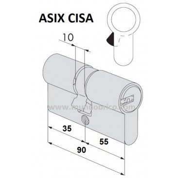 Cilindro CISA ASIX 35x55 Niquelado Leva Larga