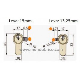 Cilindro CISA ASIX 45x55 Niquelado Leva Larga