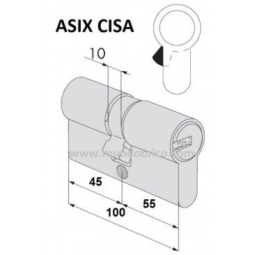 Cilindro CISA ASIX 45x55 Niquelado Leva Larga