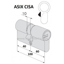 Cilindro CISA ASIX 40x60 Latón Leva Larga