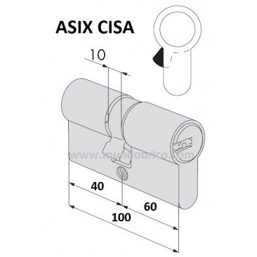 Cilindro CISA ASIX 40x60 Latón Leva Larga