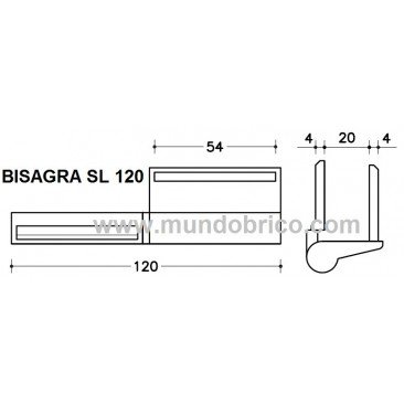 Bisagra SL 120 Izquierda Plata
