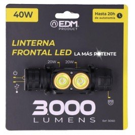 Linterna Frontal 3000Lm 40W EDM