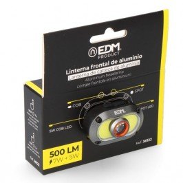 Linterna frontal LED de 7W+5W de aluminio recargable EDM