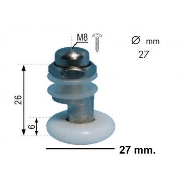 Rodamiento excéntrico de mampara de 27mm. M087