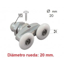 Pinza mampara doble rodamiento 20mm. M5 M081