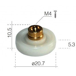 Rueda para mampara de 21mm. de nylon M093
