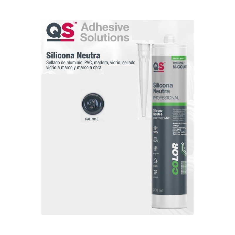 Silicona NEUTRA 7016 GRIS QS Tecnosil N-COLOR