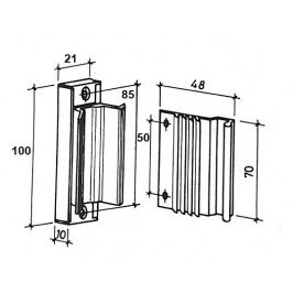 Cierre de corredera 4042 Lateral Superior Bronce Cierre de corredera 4042 Lateral Superior Bronce
