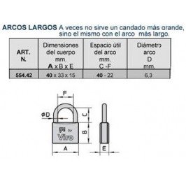 Candado VIRO 40mm. largo