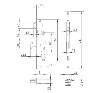 cerradura CISA 04120-25