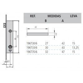 cerradura cvl 196T/0-35 sin cilindro