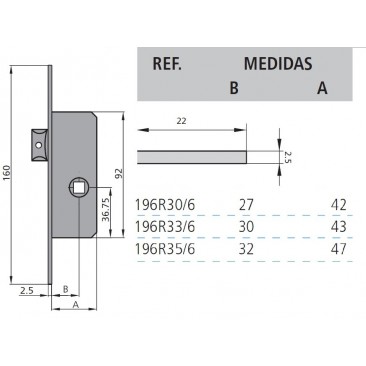 cerradura cvl 196R/0-30