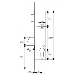 cerradura tesa 4210-20 P/basculante s/c