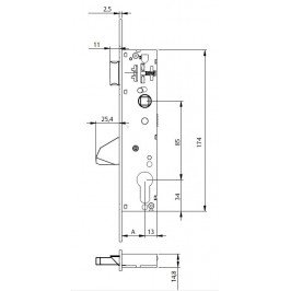 Cerradura TESA 4210/20 NI Palanca Basculante 