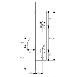 cerradura tesa 4211-30 P/basculante s/c