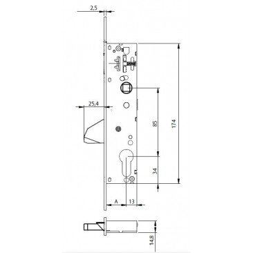Cerradura TESA 4211/20 Palanca Basculante 