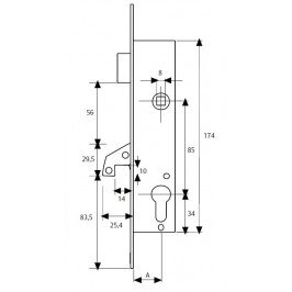 cerradura tesa 4240-20 gancho s/c