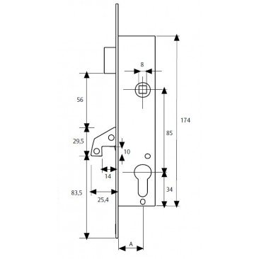 cerradura tesa 4240-30 gancho s/c