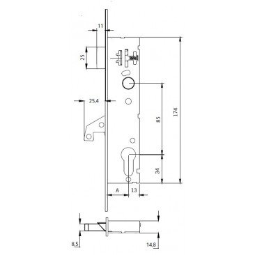 Cerradura TESA 4240/20 NI gancho 