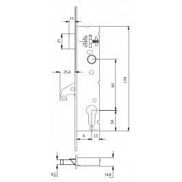 Cerradura TESA 4240/20 NI gancho 