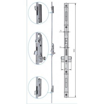 Cerradura 296/33 6L Manilla 3 Puntos