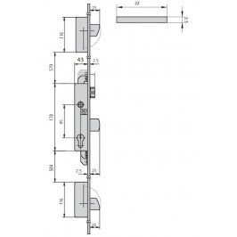 Cerradura 296/33 6L Manilla 3 Puntos