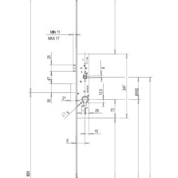 Cerradura CISA 49426/30 Manilla 3 puntos engranajes 