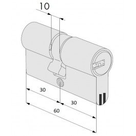 Cilindro CISA Astral S 30x30 Latón Leva corta Cilindro CISA Astral S 30x30 Latón Leva corta