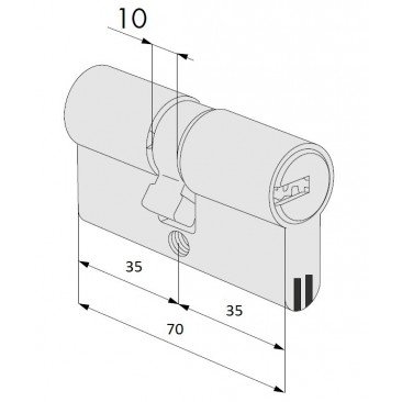 Cilindro CISA Astral S 35x35 Latón Leva corta