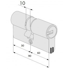 Cilindro CISA Astral S 30x60 Latón Leva larga