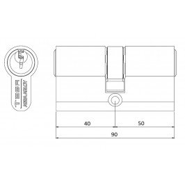 Cilindro TESA 5200 40x50 Latón Leva corta