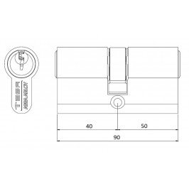 Cilindro TESA 5200 40x50 Niquelado Leva corta