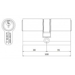Cilindro TESA 5200 30x70 Niquelado Leva corta