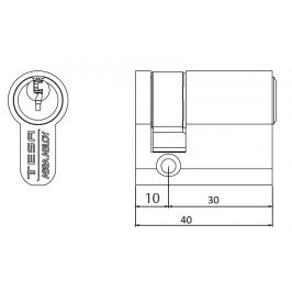Cilindro TESA 5200 30x10 Niquelado Leva corta