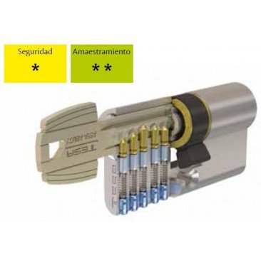 Cilindro TESA 5200 30x40 Latón Leva corta BOTÓN